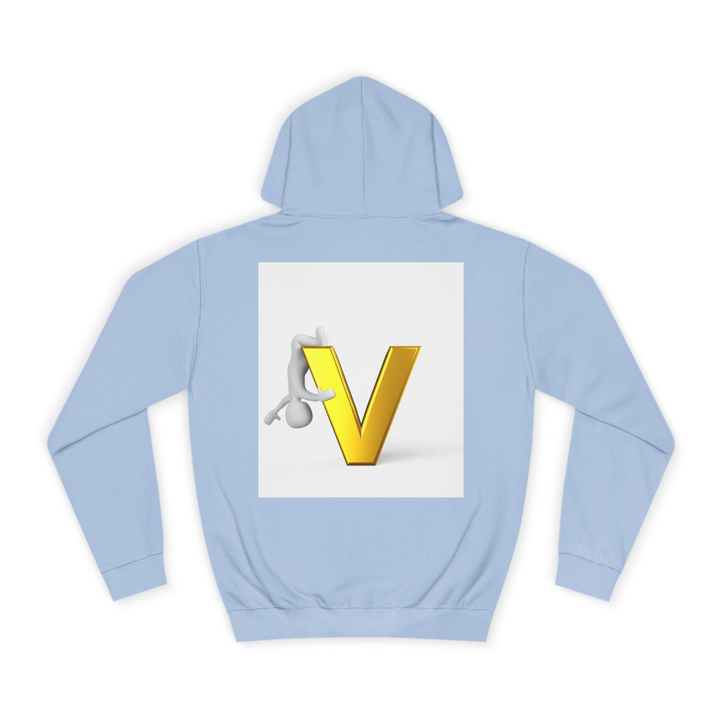3D Gold Letter V Hoodie | Letter V Initial Sweatshirt