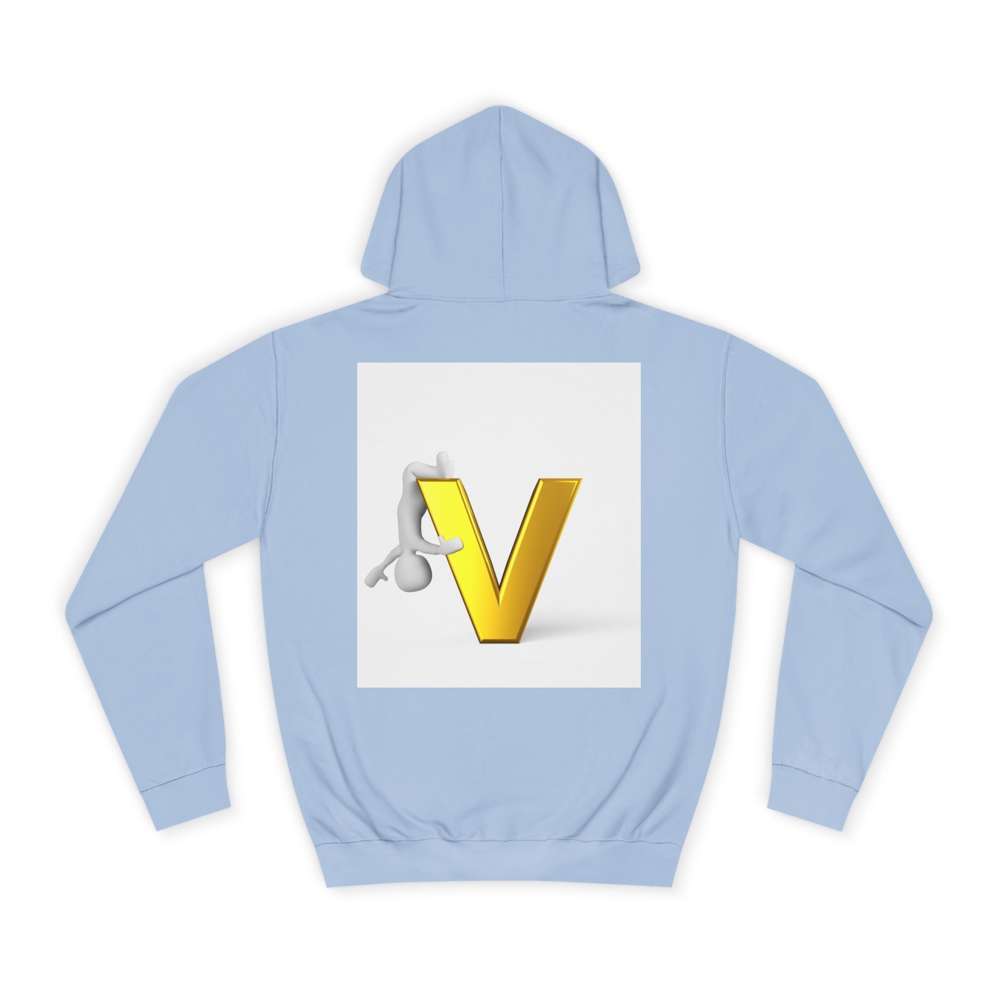 3D Gold Letter V Hoodie | Letter V Initial Sweatshirt