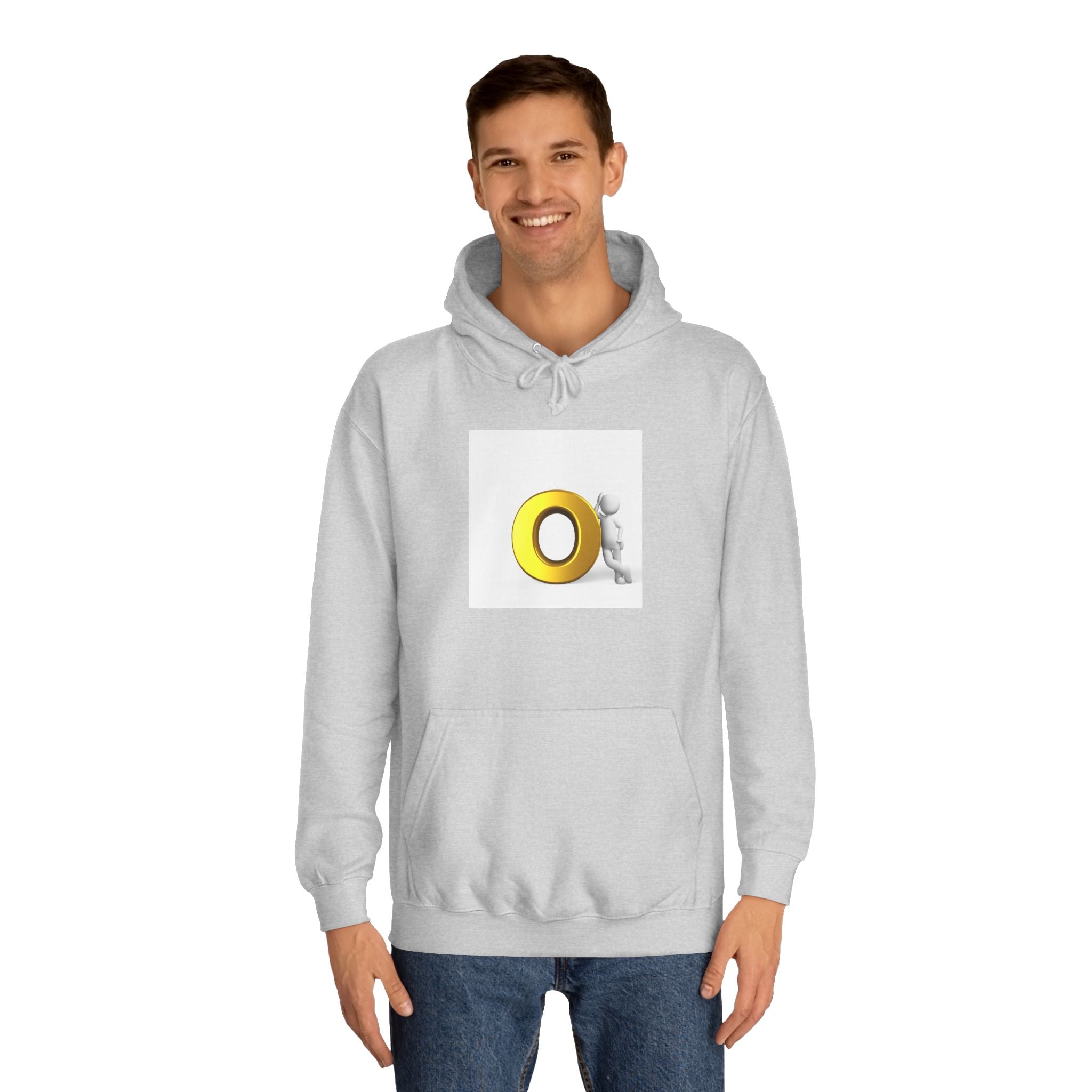 Gold O Letter with 3D Figure Hoodie | Monogram O Sweatshirt