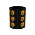 Cryptocurrency Coin Icons Accent Mug | Bitcoin Ethereum Litecoin Doge Coffee Mug