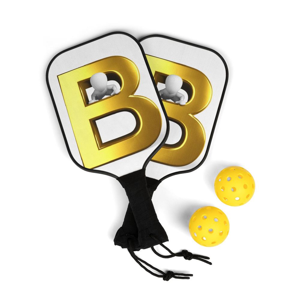 Gold Letter B Pickleball Paddle