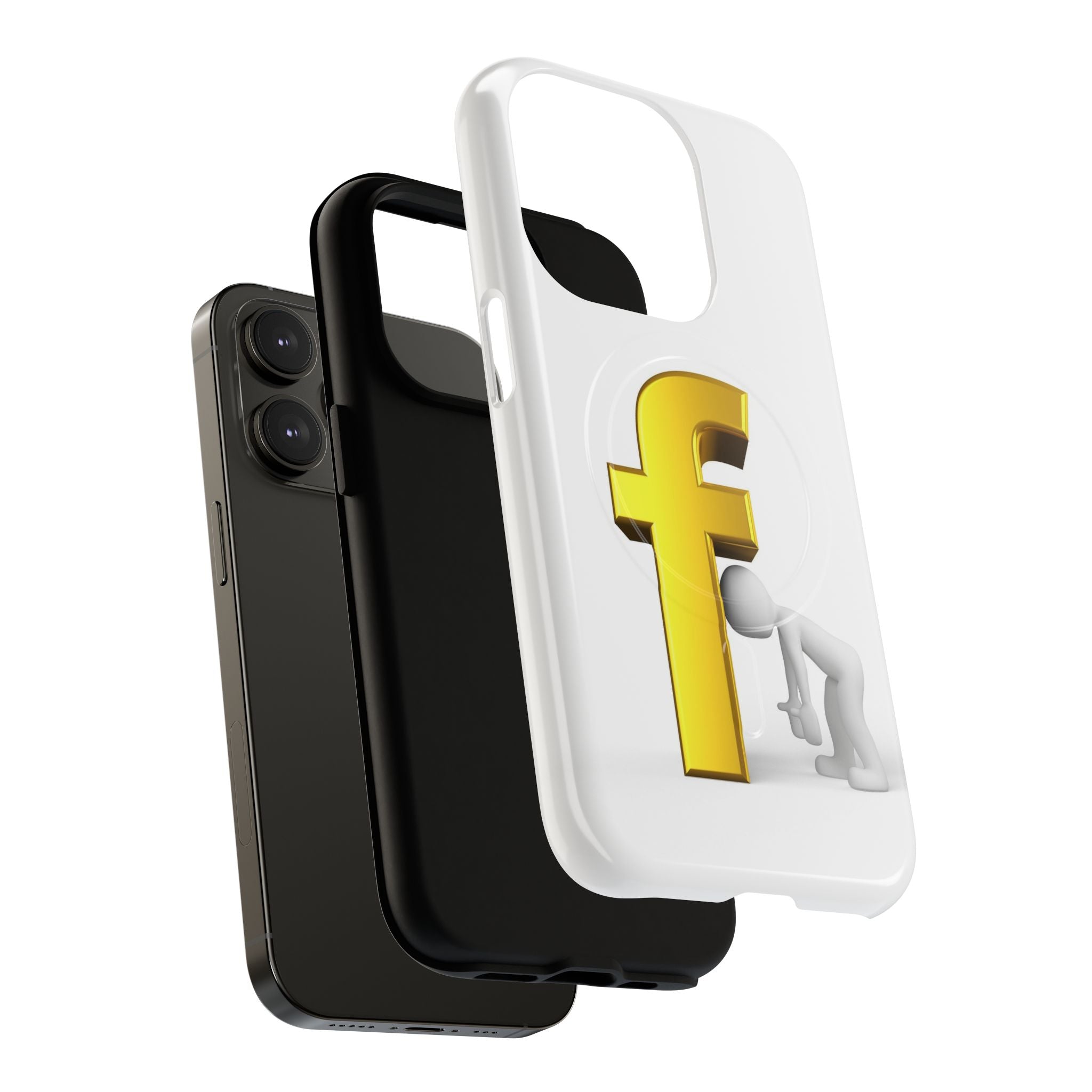 3D Gold Letter F Phone Case | Tough Magnetic Case