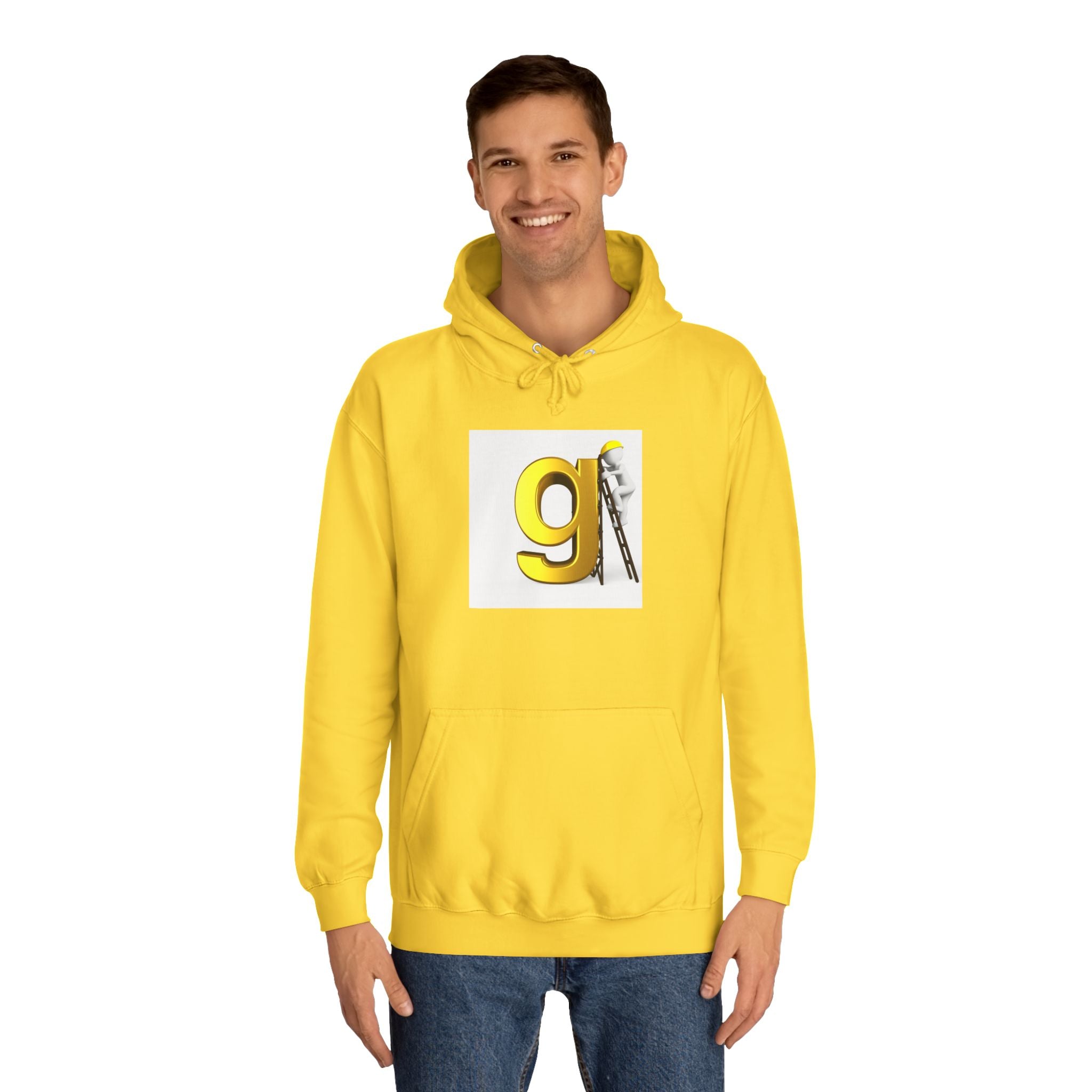 Gold Letter G with Painter Character Hoodie | Initial Monogram