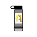 3D Gold Letter Q with Character Water Bottle | 20oz Stainless Steel