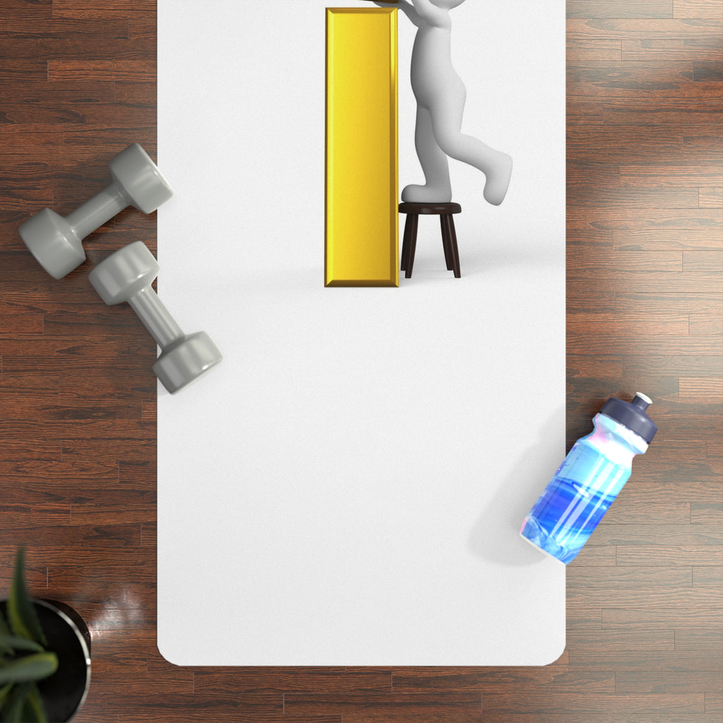 3D Figure Building Letter i Yoga Mat | Minimalist Balance Design