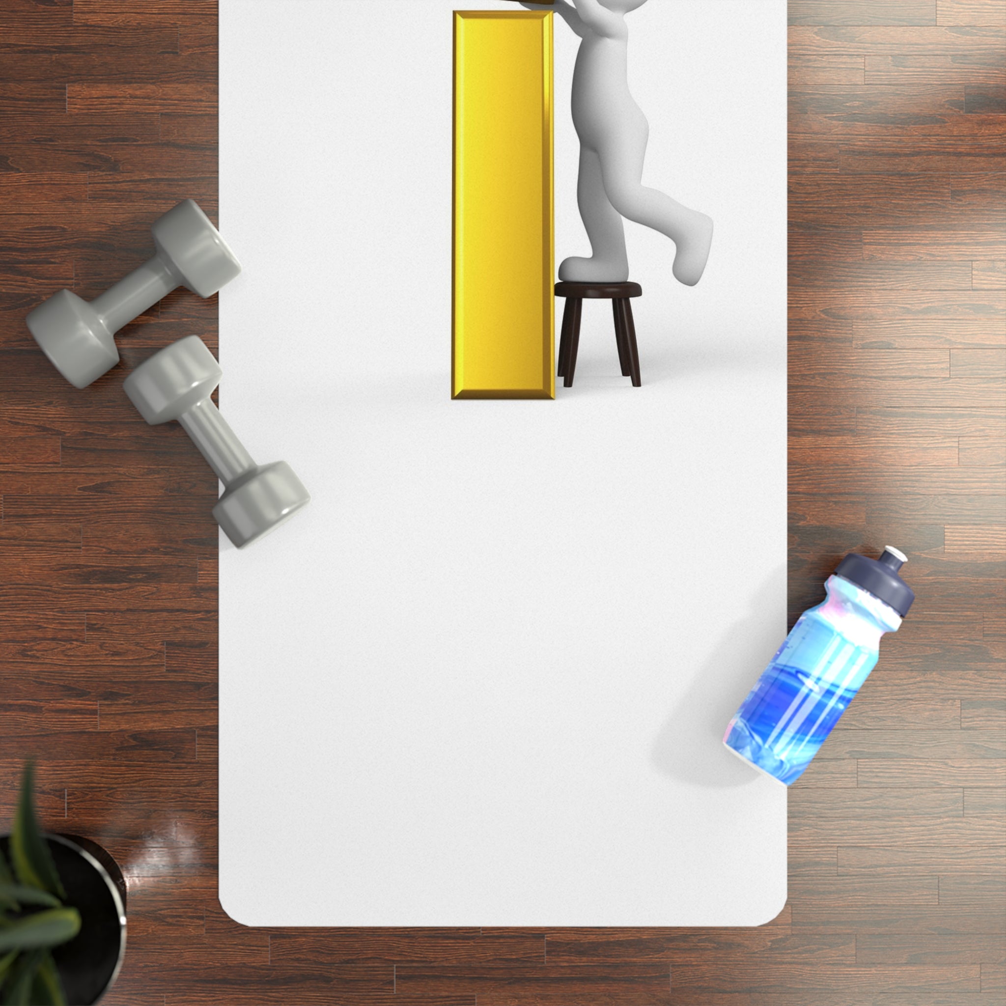 3D Figure Building Letter i Yoga Mat | Minimalist Balance Design