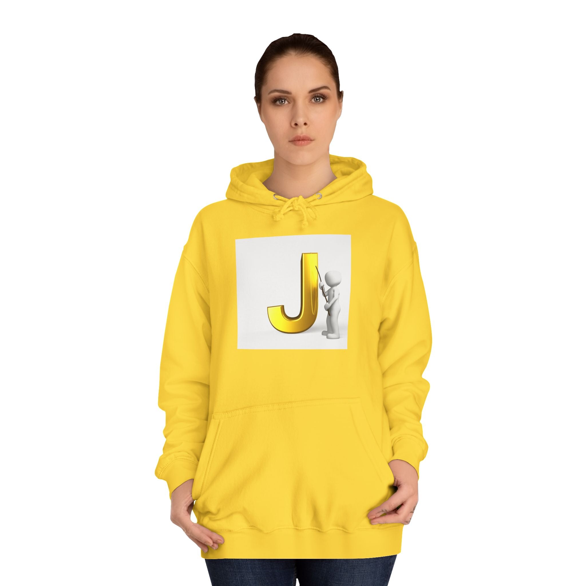 Golden Letter J Initial Hoodie | Monogram J Sweatshirt