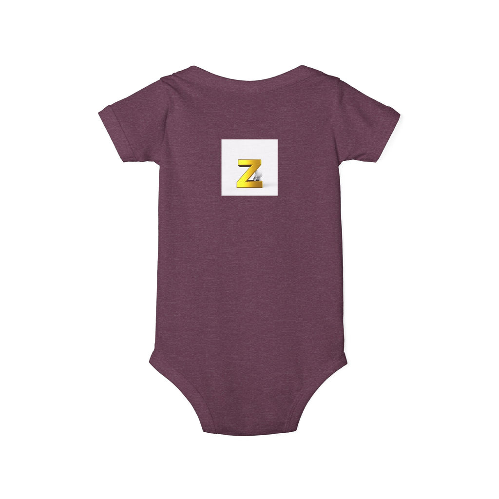 Gold Letter Z Infant Onesie | Baby Bodysuit Monogram