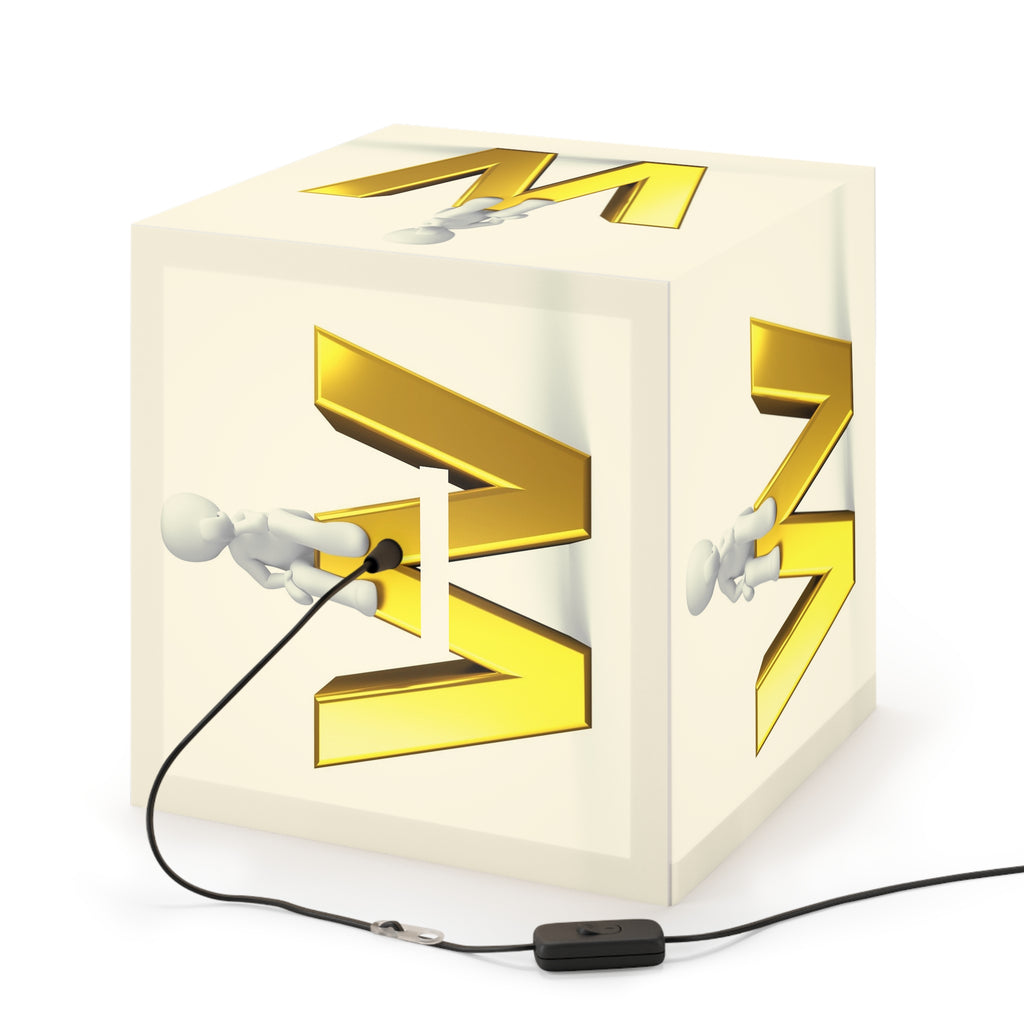 3D Gold Letter W Light Cube Lamp | Modern Alphabet Nightlight