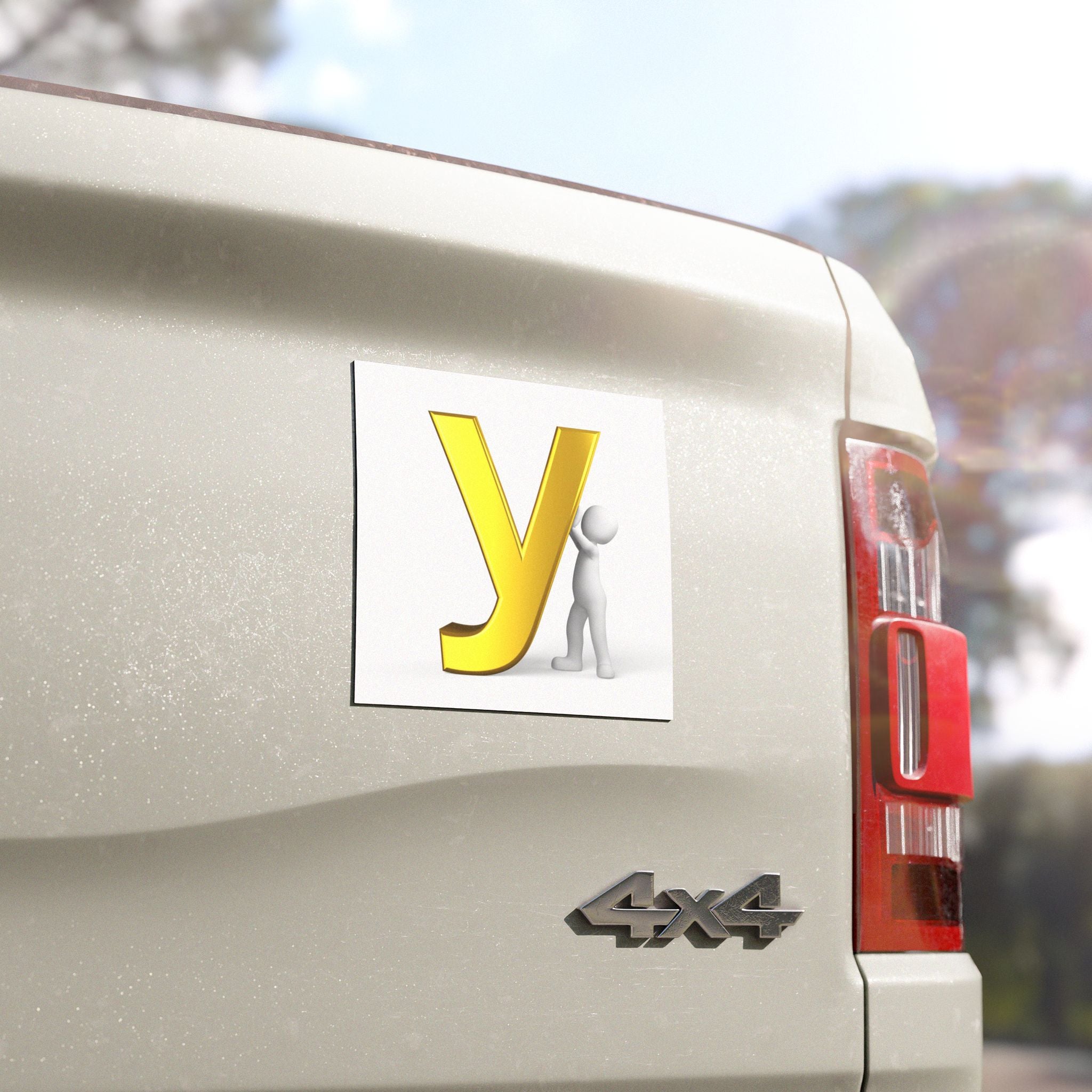 Yellow Letter Y Character Car Magnet | Alphabet Initial Magnetic Decal