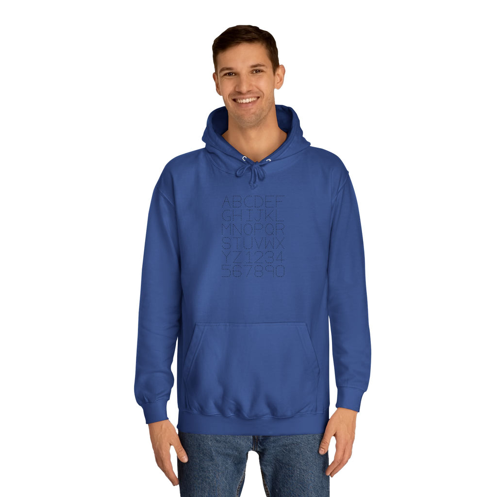 College Dotted Alphabet Hoodie | Campus Sweatshirt, Collegiate Style