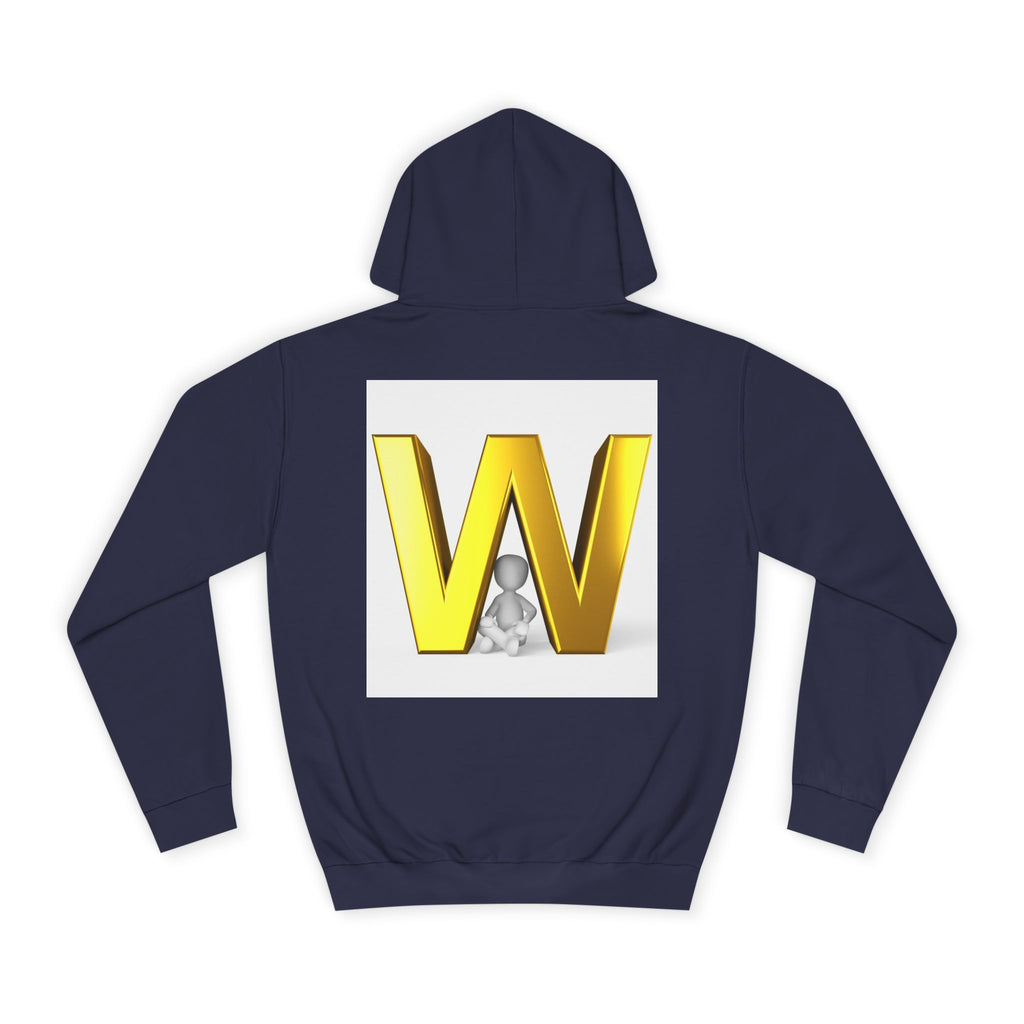 Gold 3D Letter W Hoodie | Monogram Initial Sweatshirt