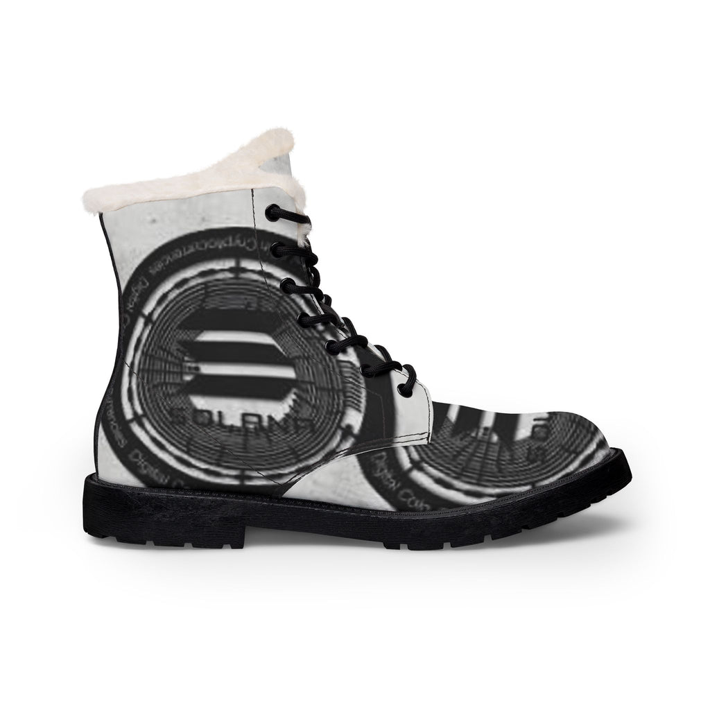 Solana Cryptocurrency | Men's Fur and Leather Boots