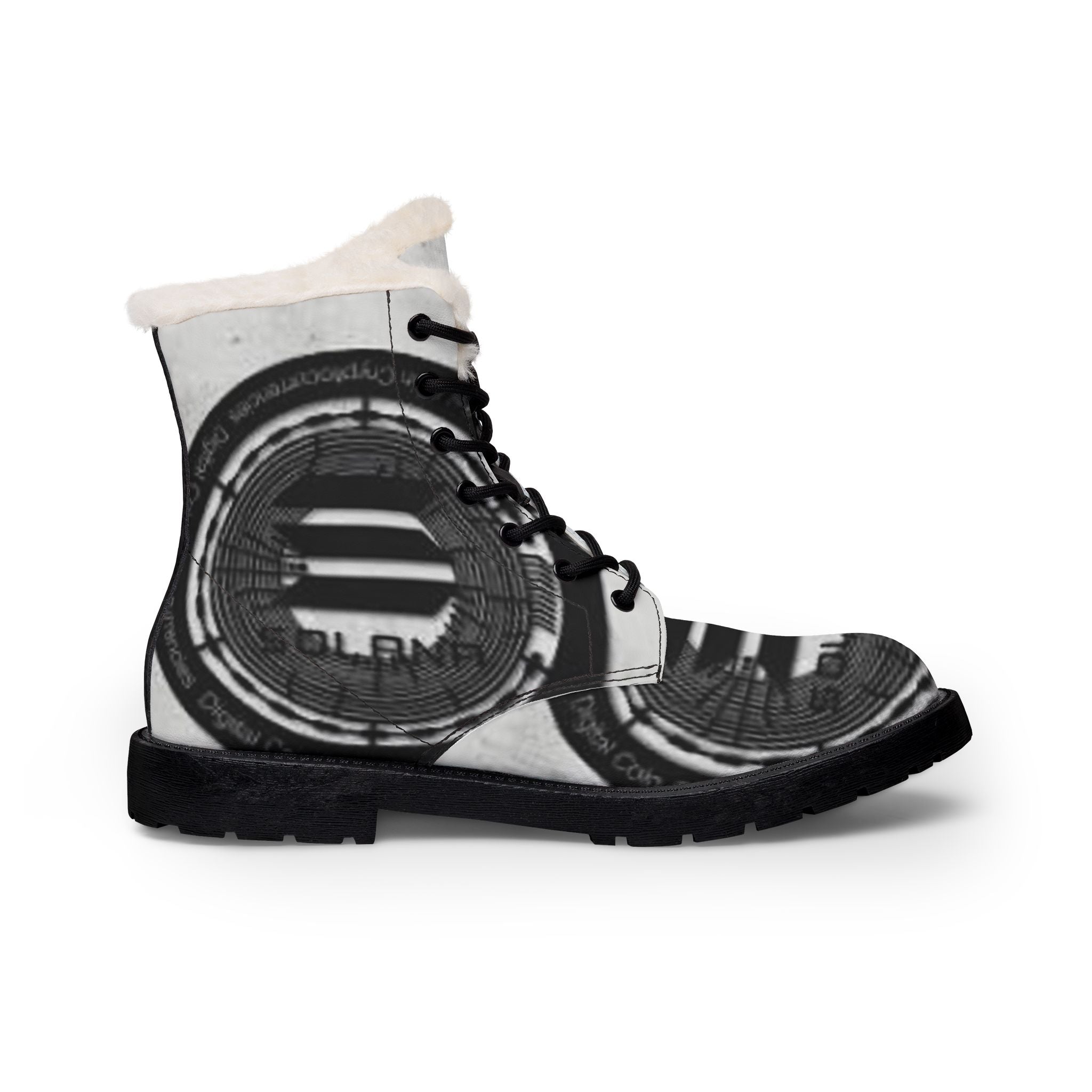 Solana Cryptocurrency | Men's Fur and Leather Boots