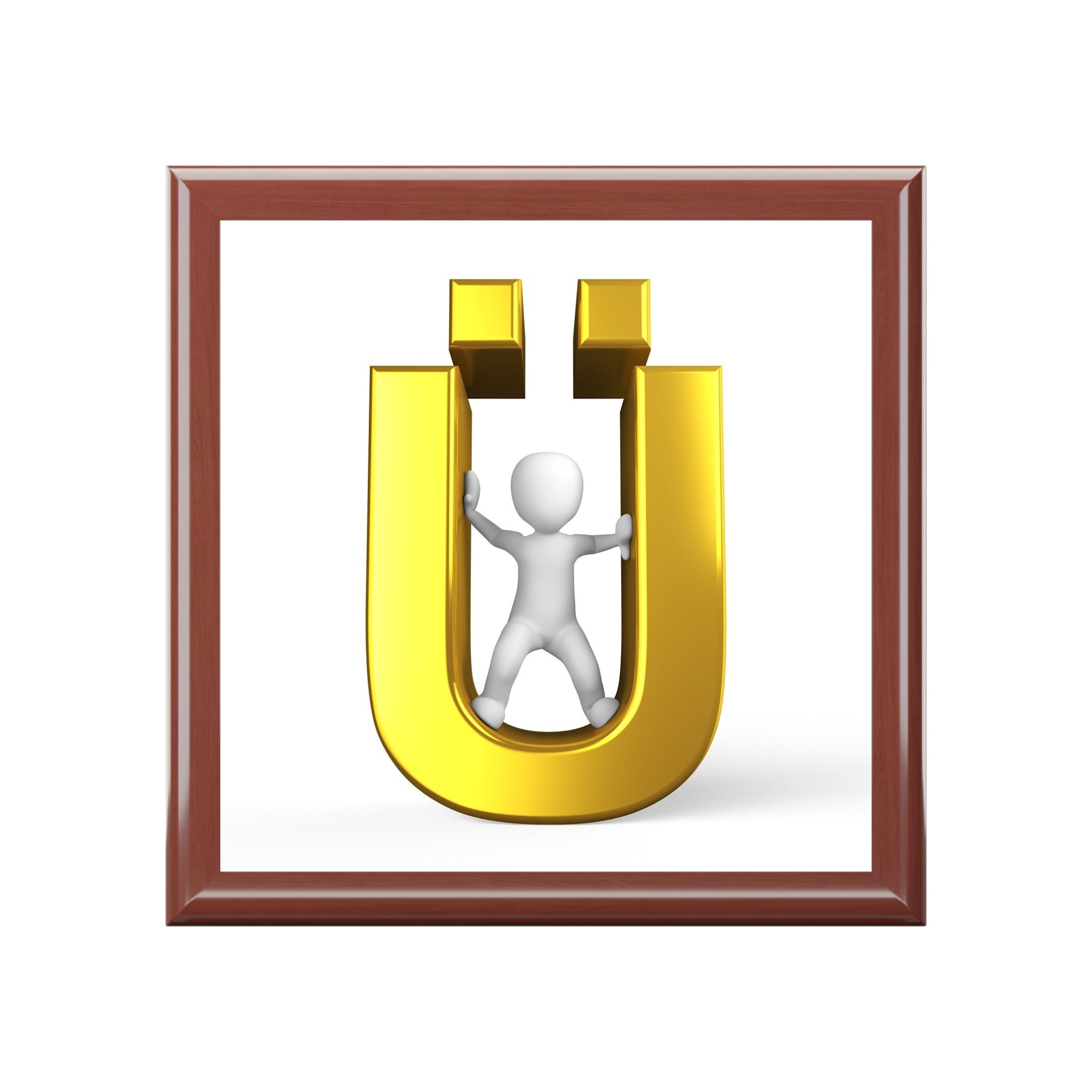 Gold Letter Ü Initial Jewelry Box | Monogram Case