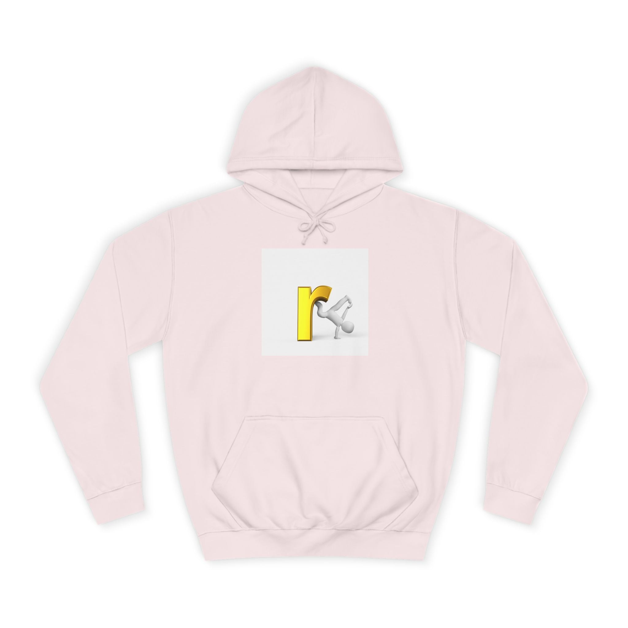 Yellow Letter R Character Hoodie | Playful Typographic Design