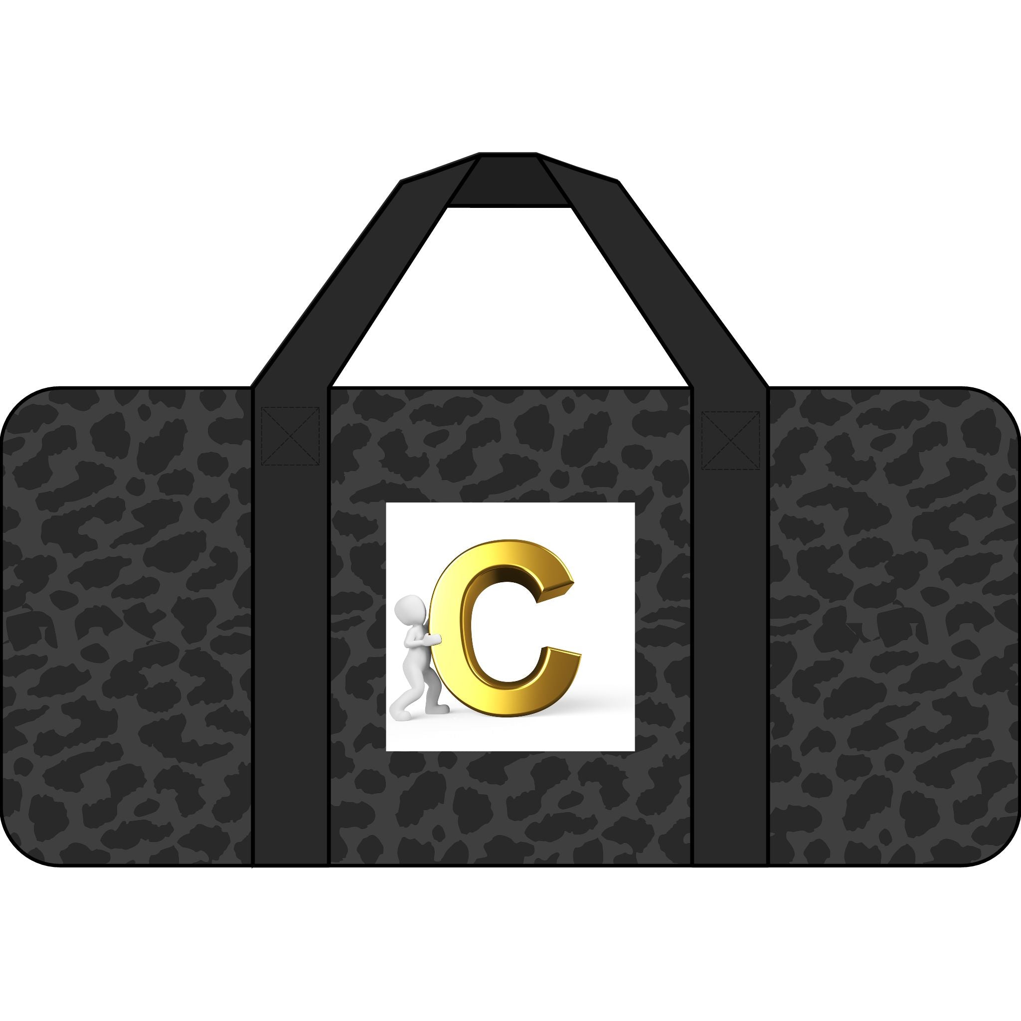 Gold Letter C Monogram Tripper Duffel Bag | Checker Strap or Camo