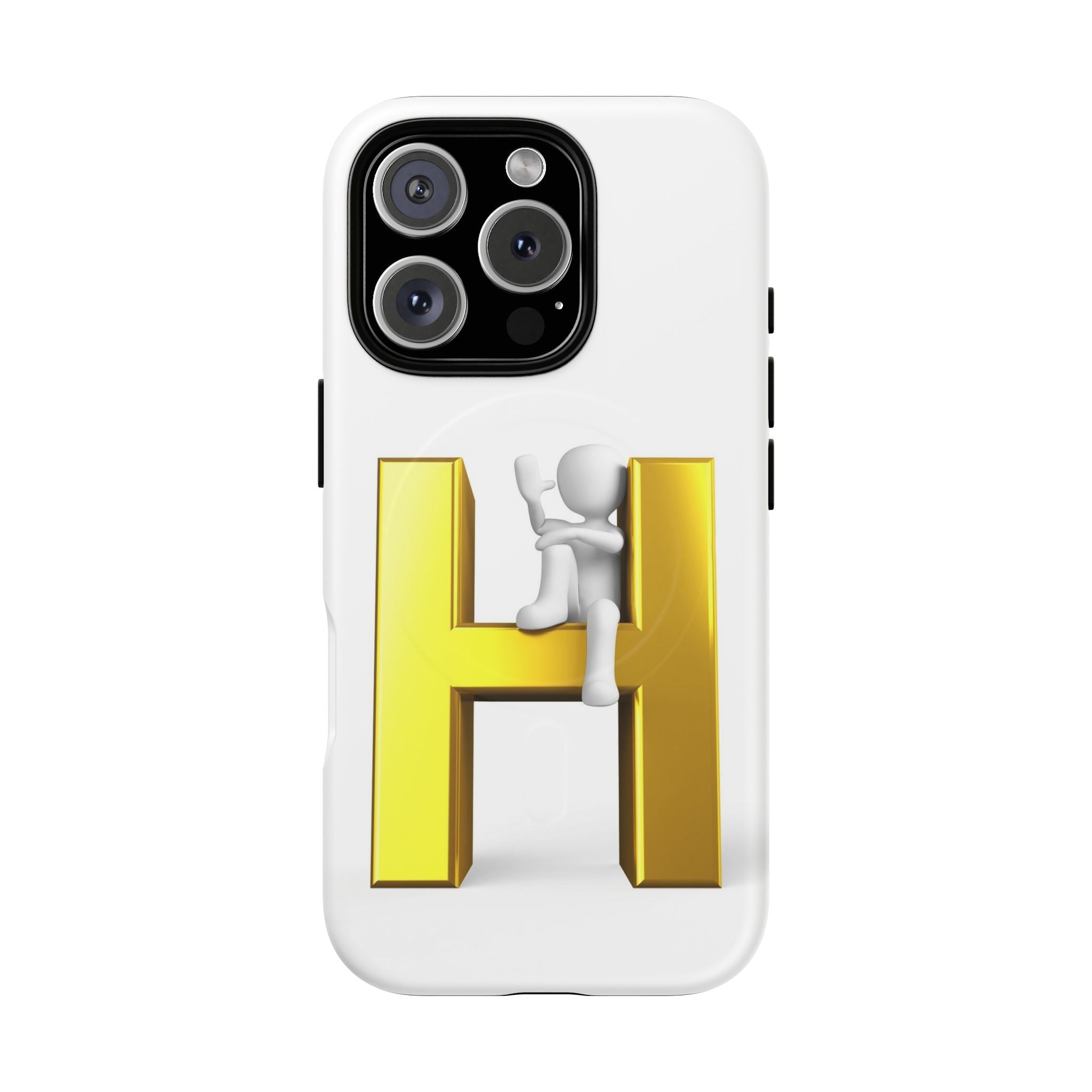 Coque de téléphone Grimpante Lettre H Dorée | Coque Magnétique Robuste
