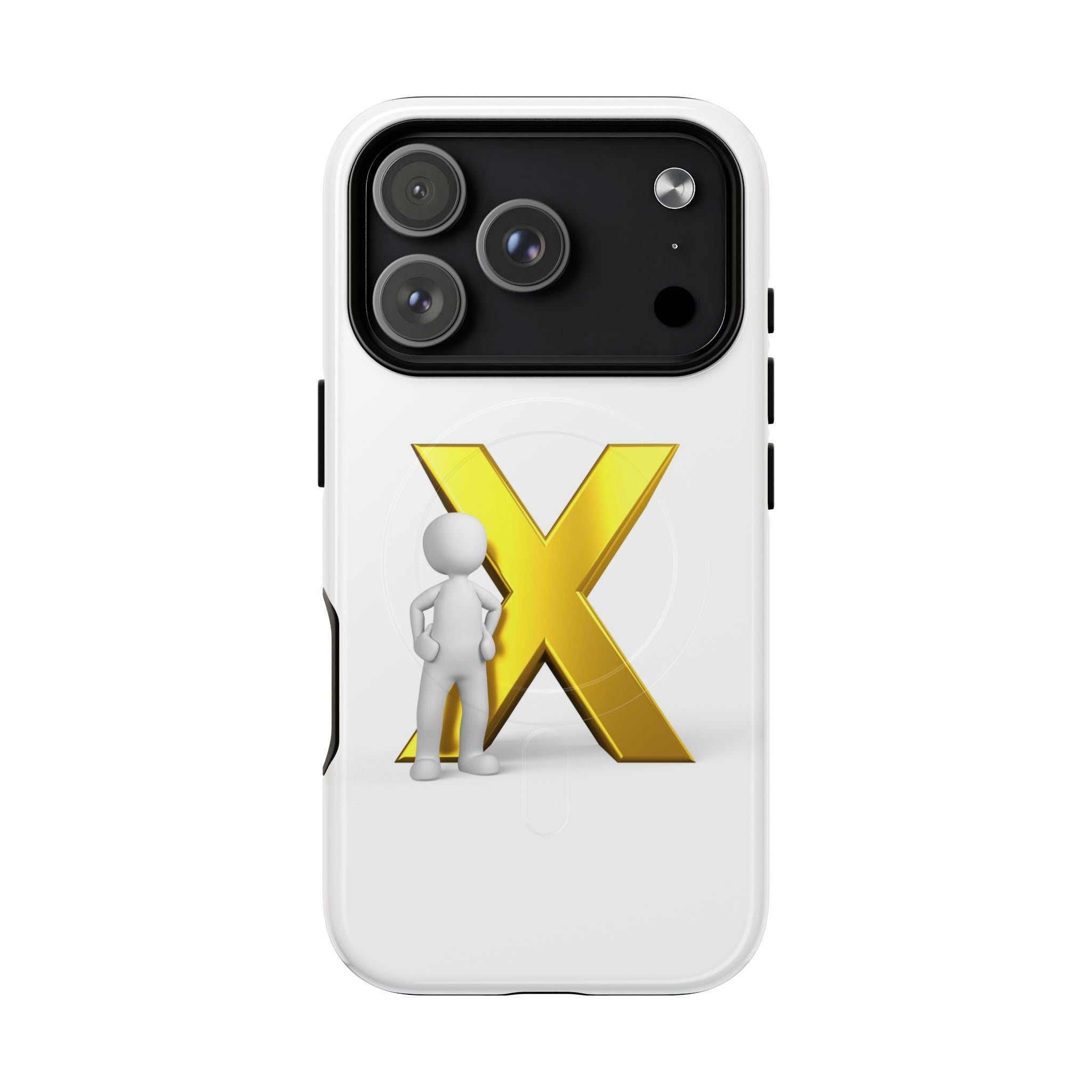 3D Figure with Gold X phone case | Magnetic Tough Case