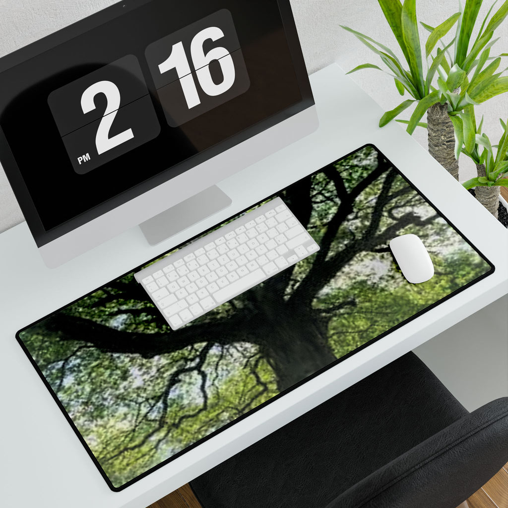Sunlit Oak Tree Desk Mat | Large Scenic Mouse Pad