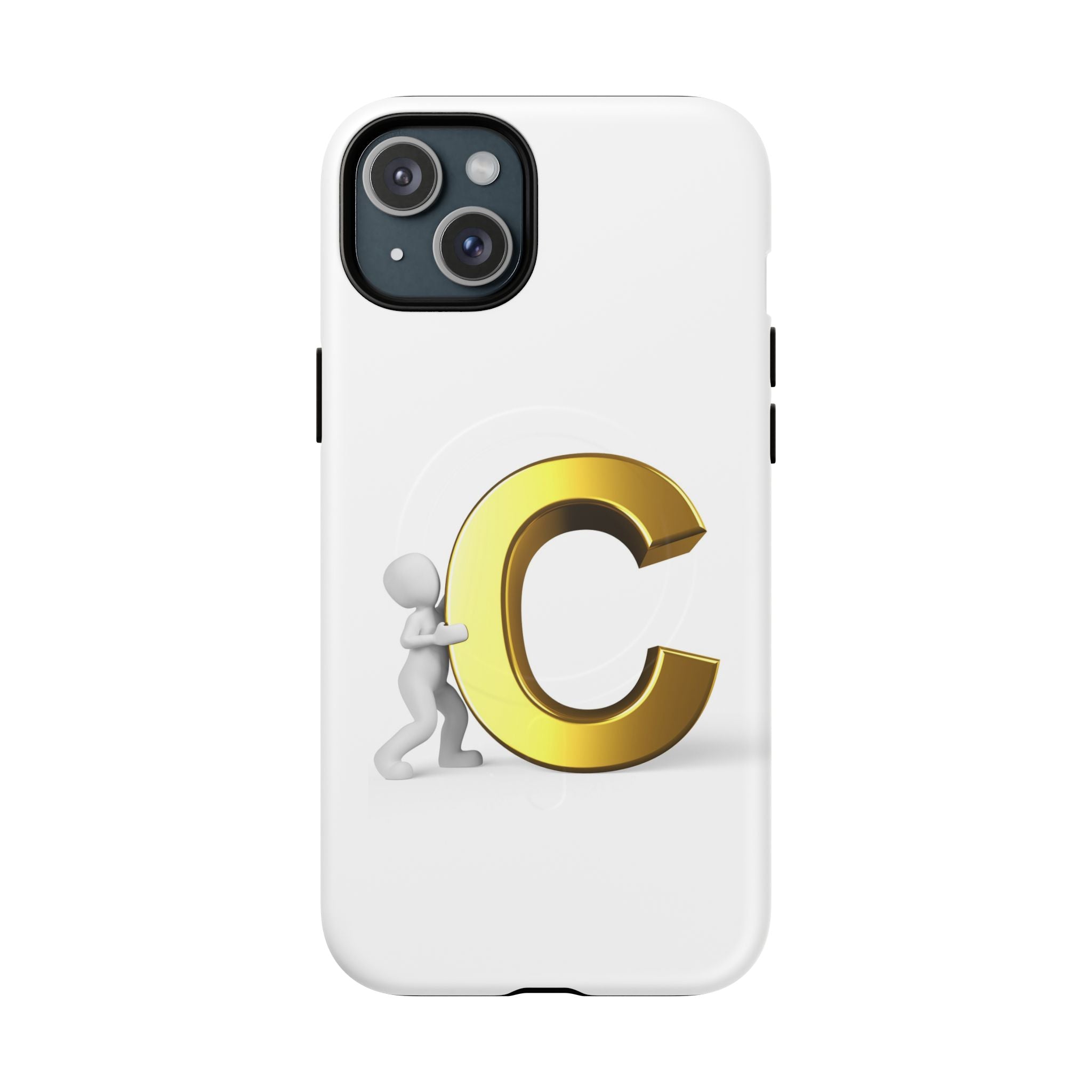 Coque de téléphone Monogramme Lettre C Or | Coque magnétique résistante