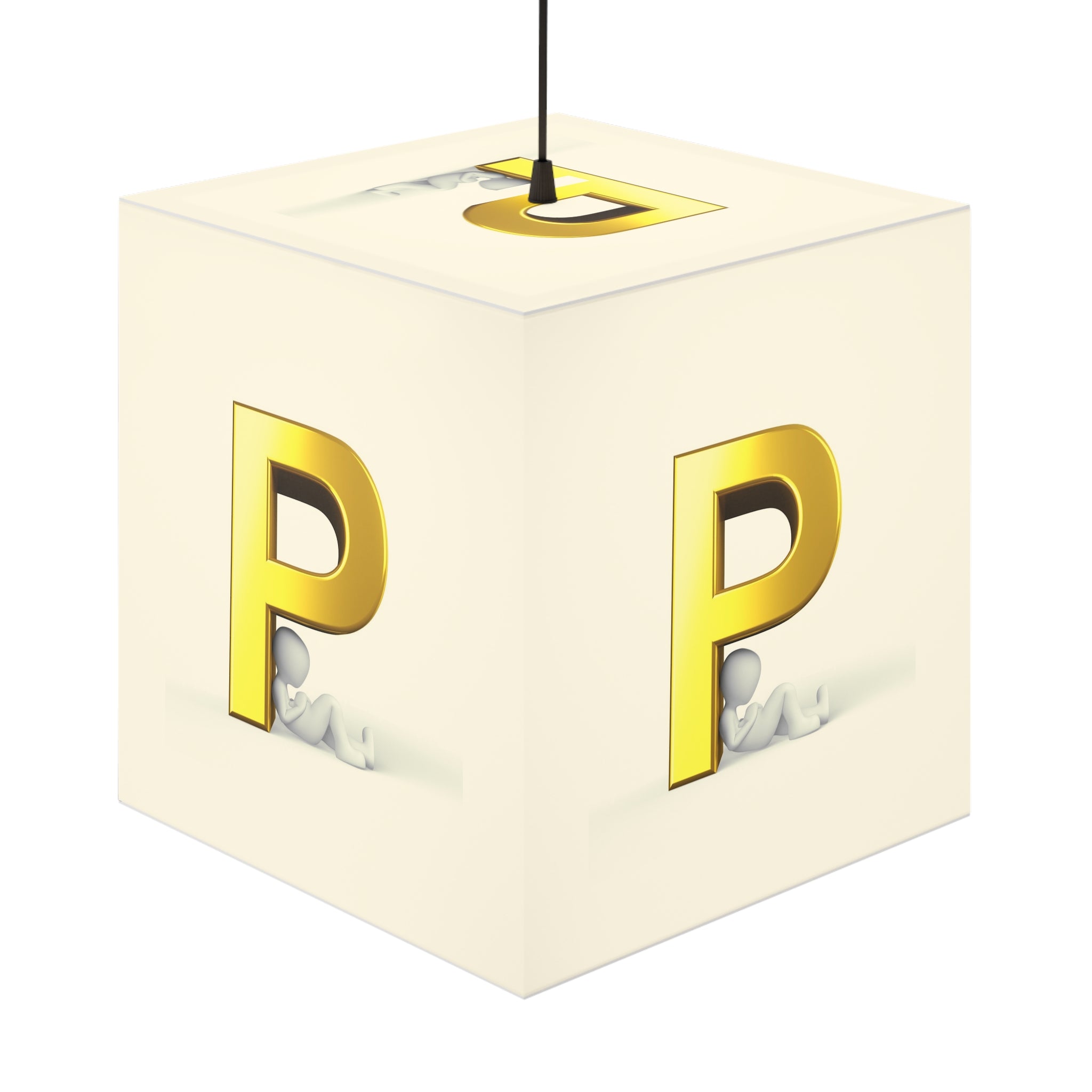 Gold Letter P Cube Lamp | Light Cube Lamp, Nursery Accent Light