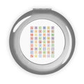 Alphabet Blocks Compact Travel Mirror | Colorful Letter Grid Makeup Mirror