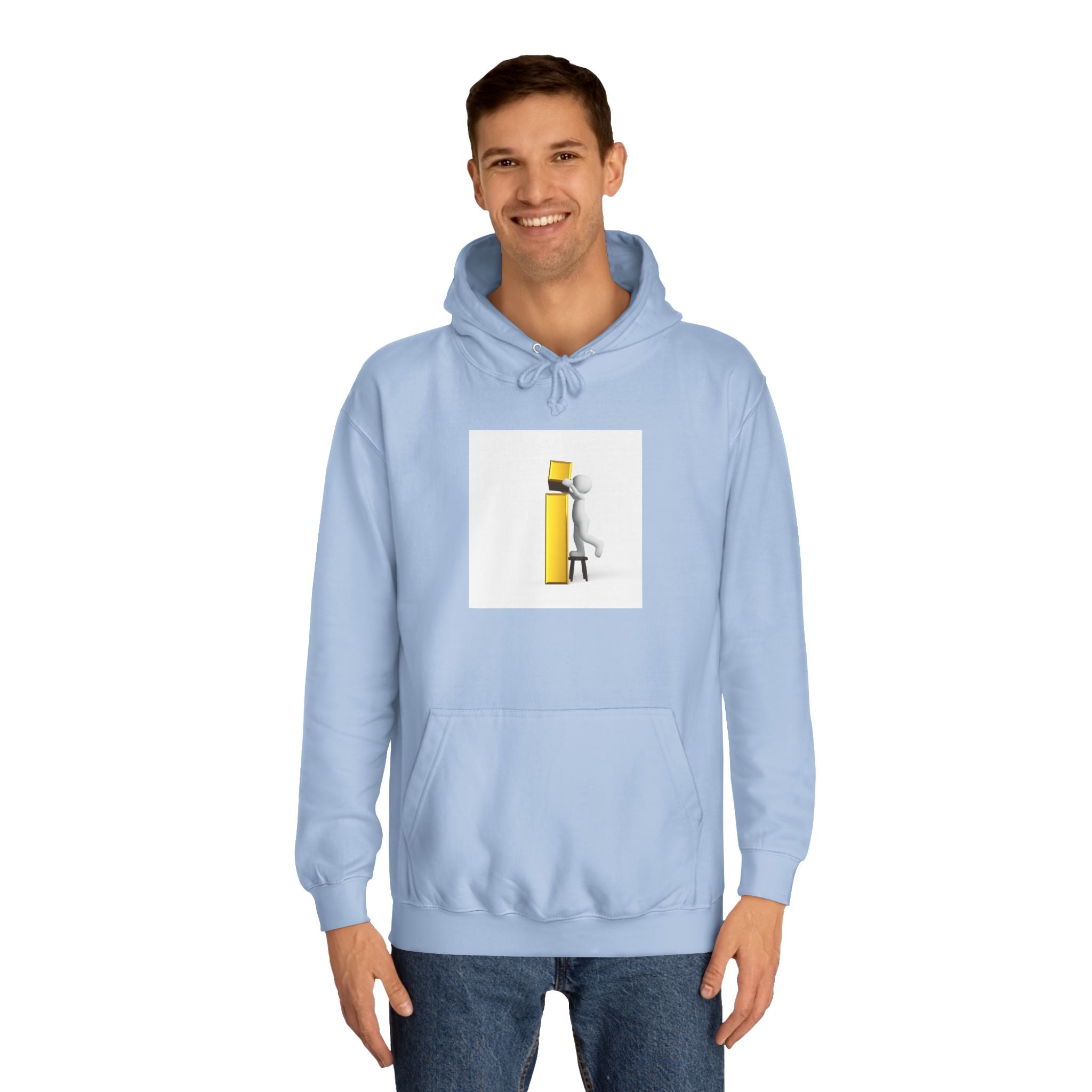 Stick Figure Building Letter i Hoodie | Minimal Illustration