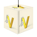 Gold Letter V Light Cube Lamp | Initial Monogram Hanging Lamp