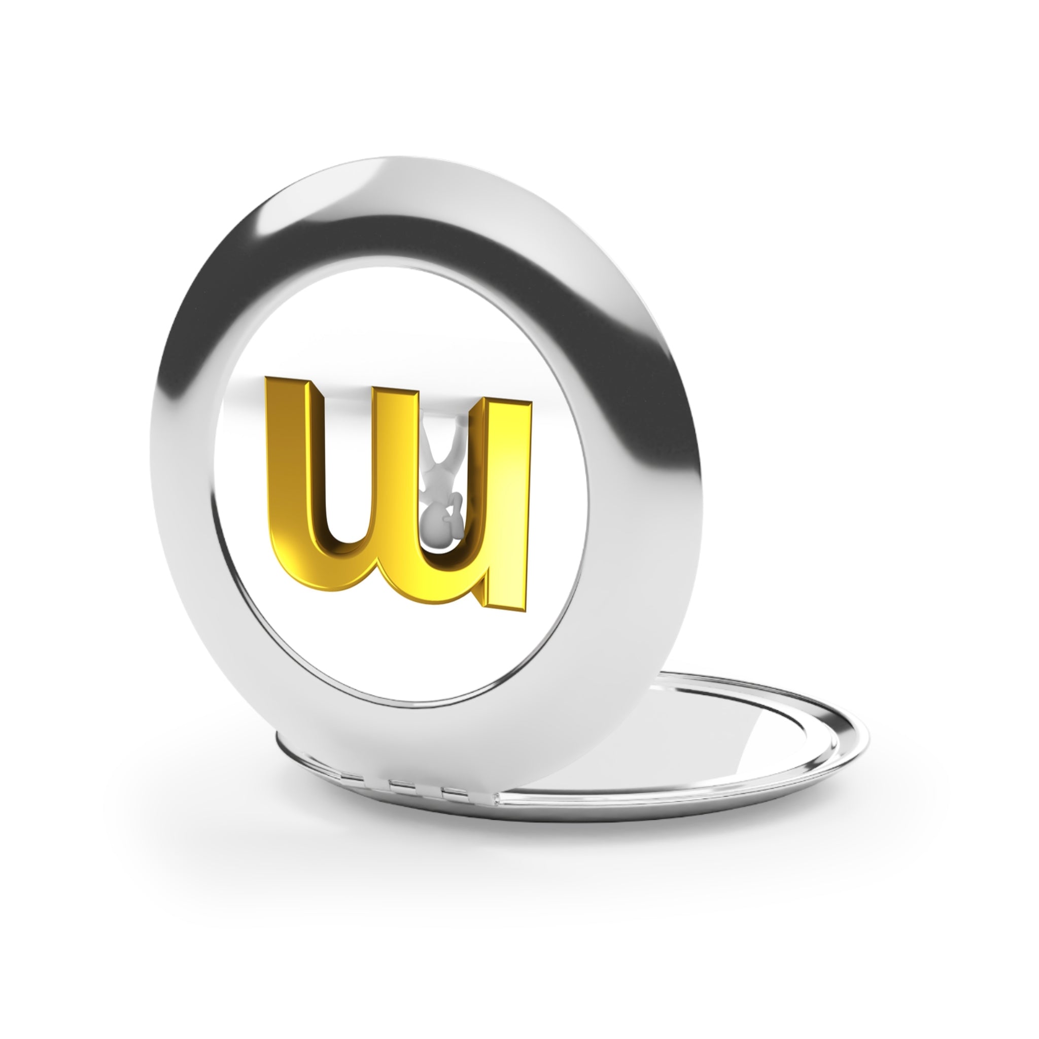 Gold Letter M Monogram Compact Travel Mirror | Initial M Makeup Mirror