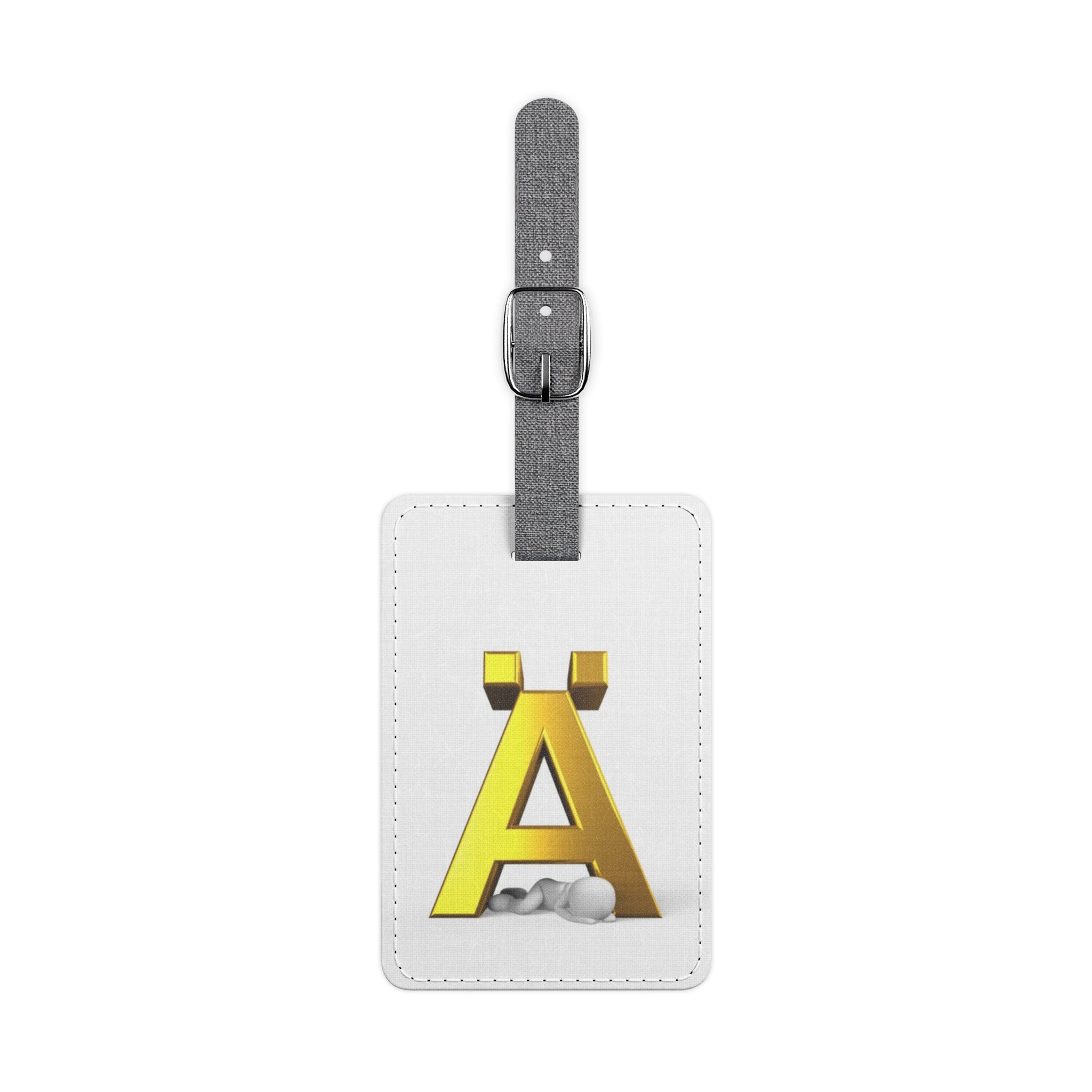 Gold Letter Ä luggage tag | Saffiano polyester rectangle