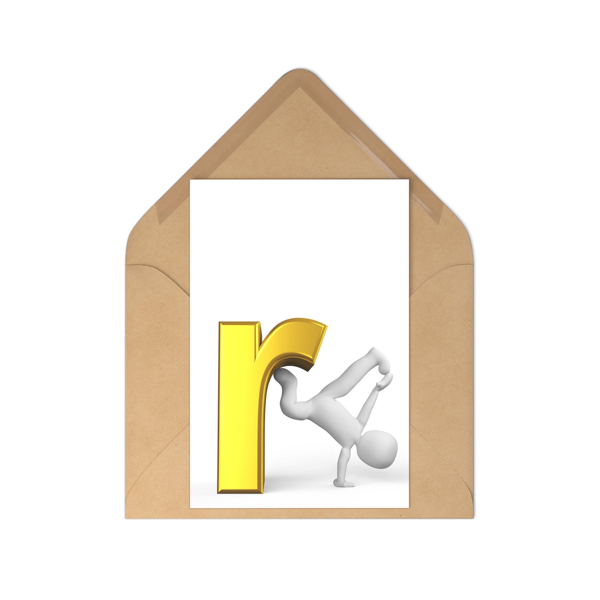 Golden Letter R Acrobat Postcards | 7 Pack