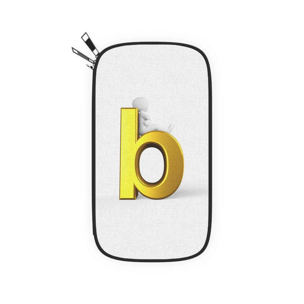 Gold 3D Letter B Passport Wallet | Monogram Travel Accessory