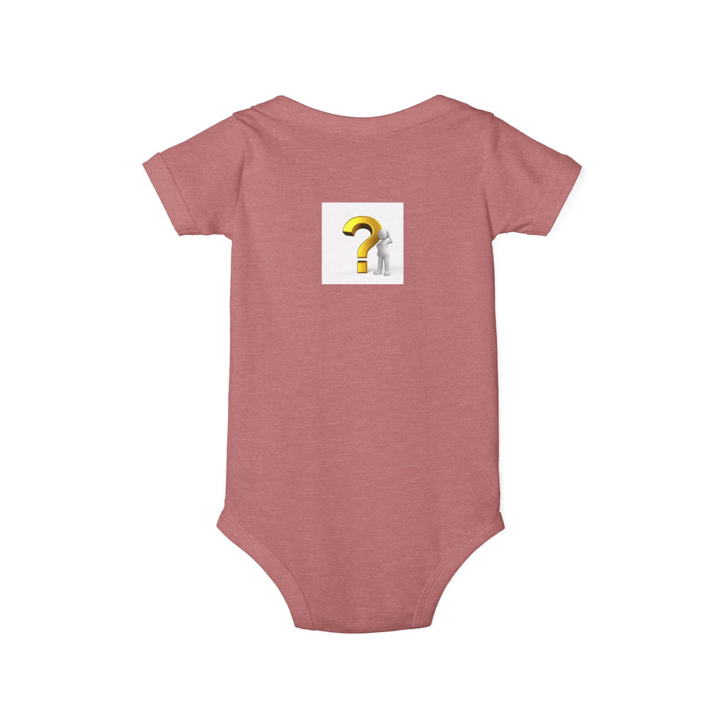 Gold Question Mark Design Infant Onesie | Curious Baby Bodysuit