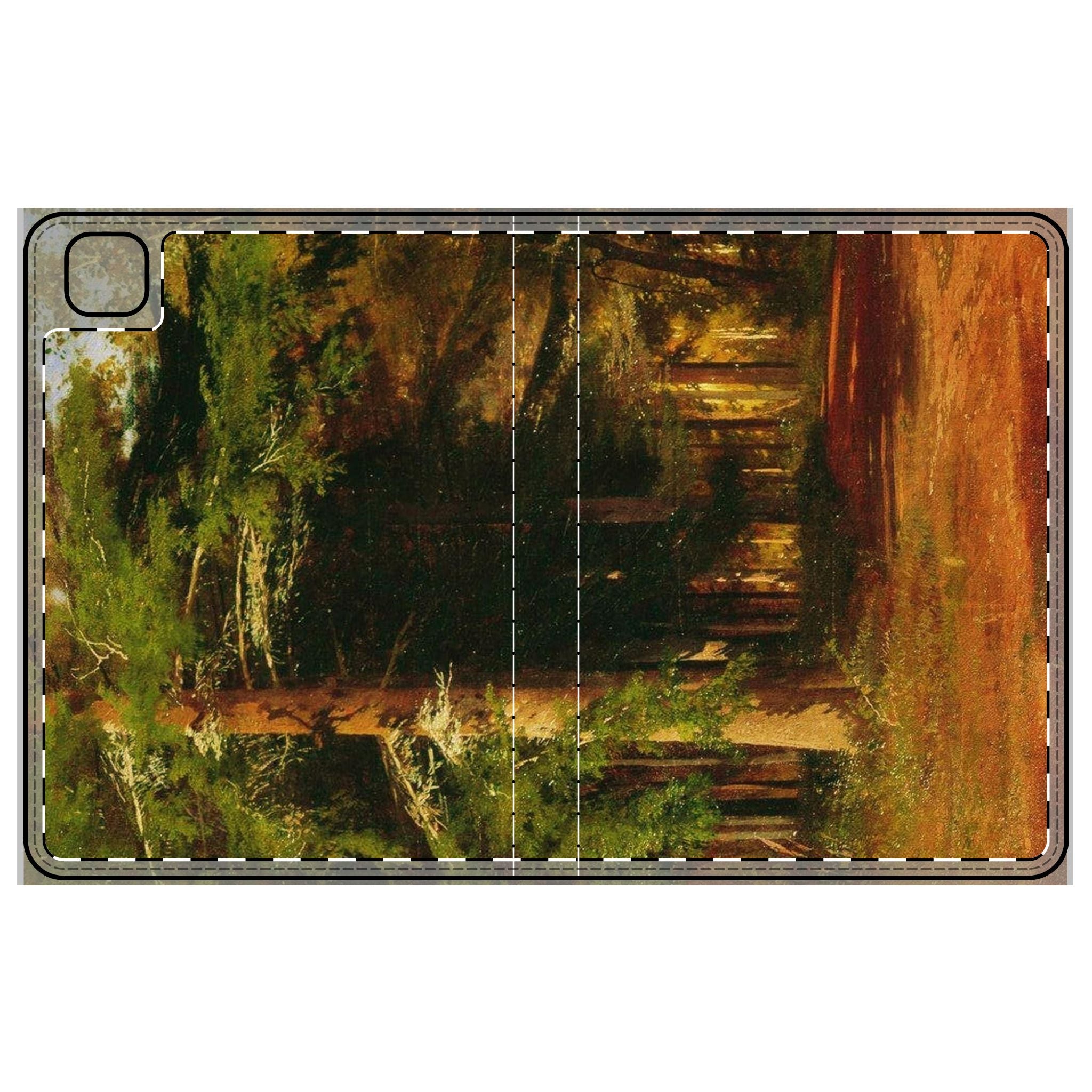 Étui-folio Forêt Chemin | Paysage d'automne Arbres des bois