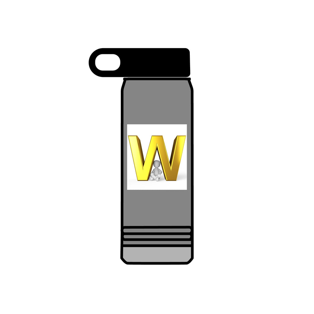 Gold Letter W Monogram Water Bottle | 20oz Stainless Bottle