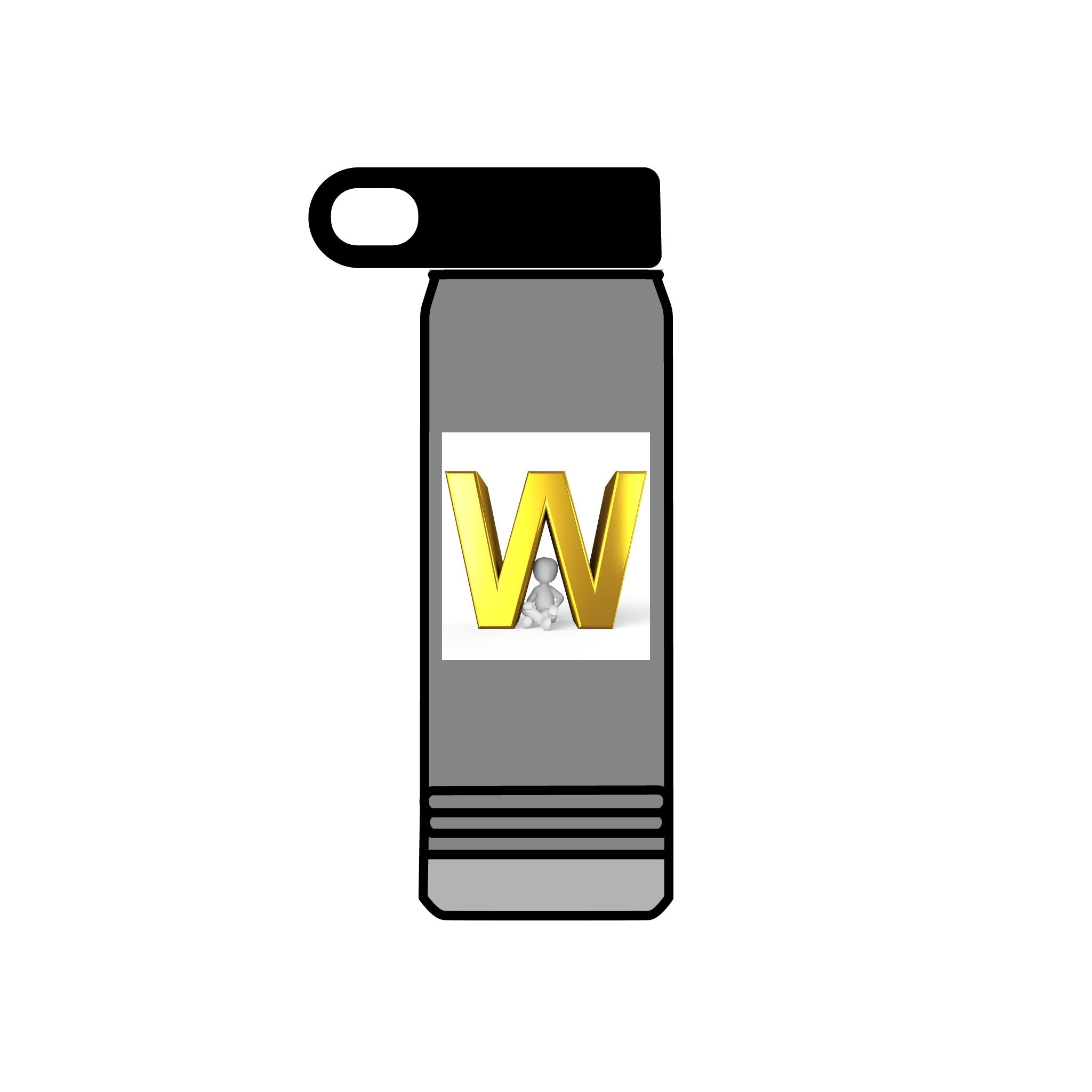 Gold Letter W Monogram Water Bottle | 20oz Stainless Bottle