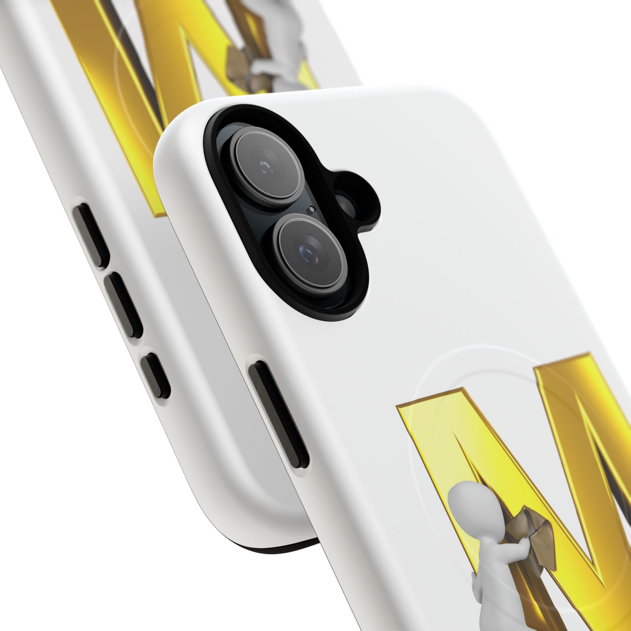 Gold Letter M with Worker Phone Case | Magnetic Tough Case