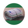 Bundle of Euros Round Rug | Money Print Circle Accent Mat
