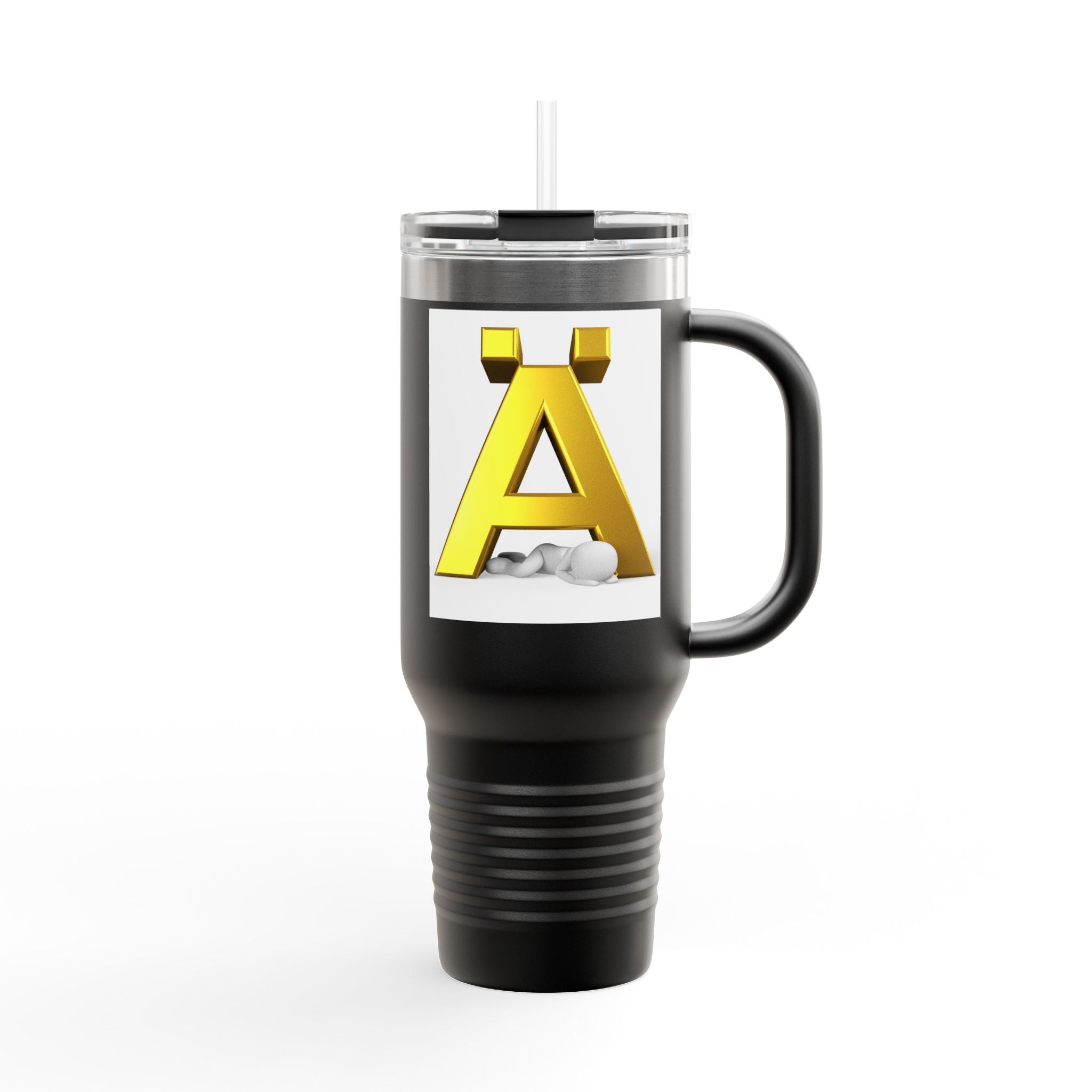 Gold 3D Letter A Mug | 40oz Insulated Travel Mug