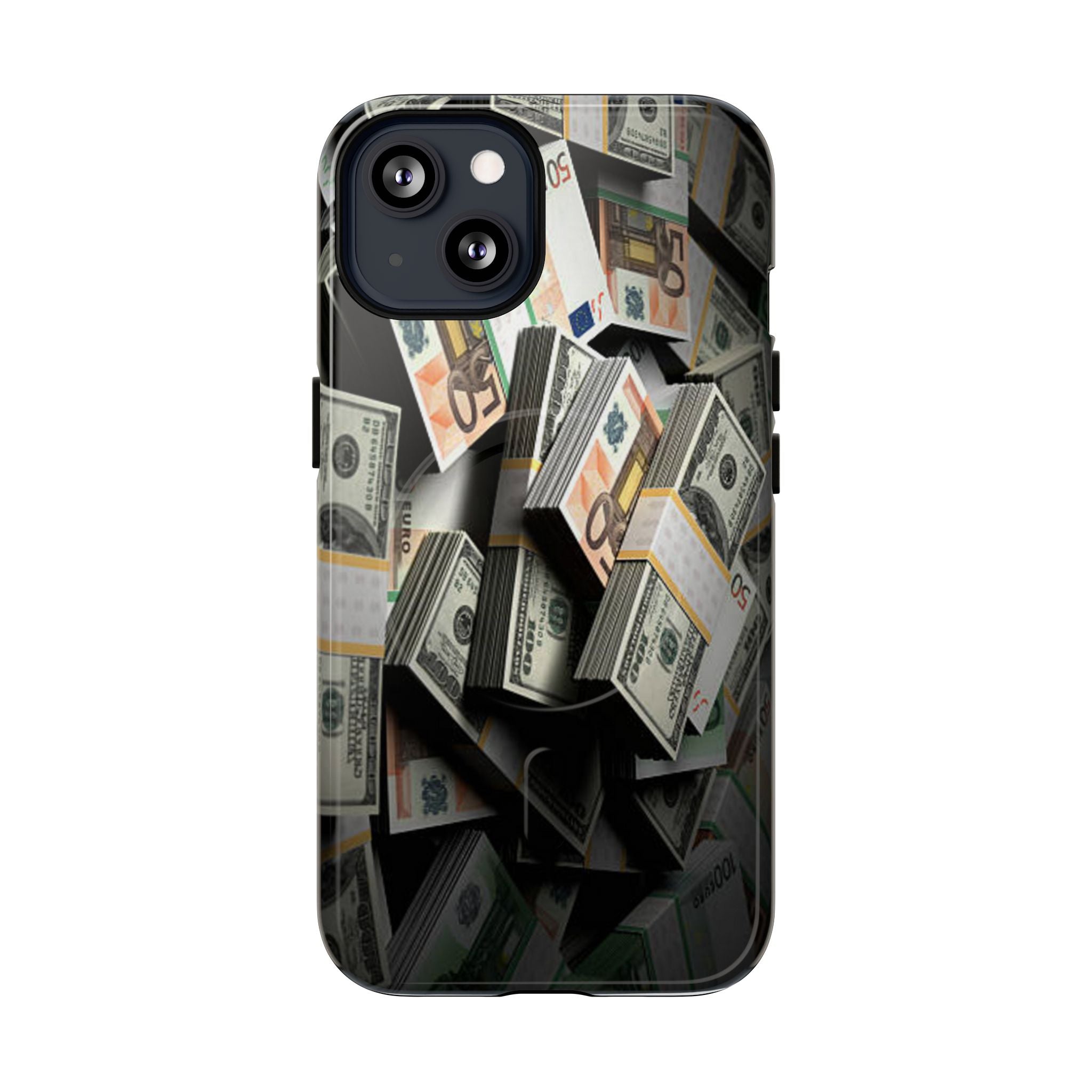 Coque de téléphone Argent Empilé | Coque magnétique robuste