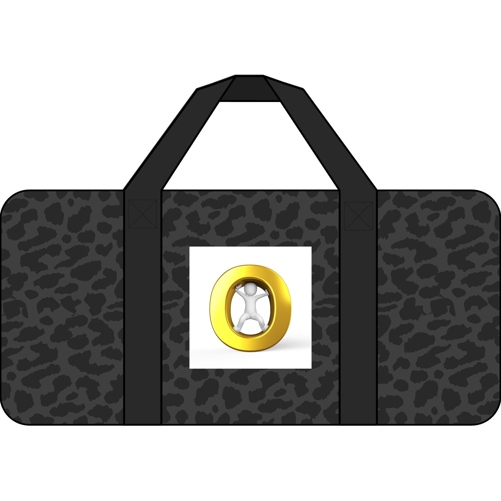 Gold Letter O Graphic Tripper Duffel Bag | Checkerboard or Camo Strap