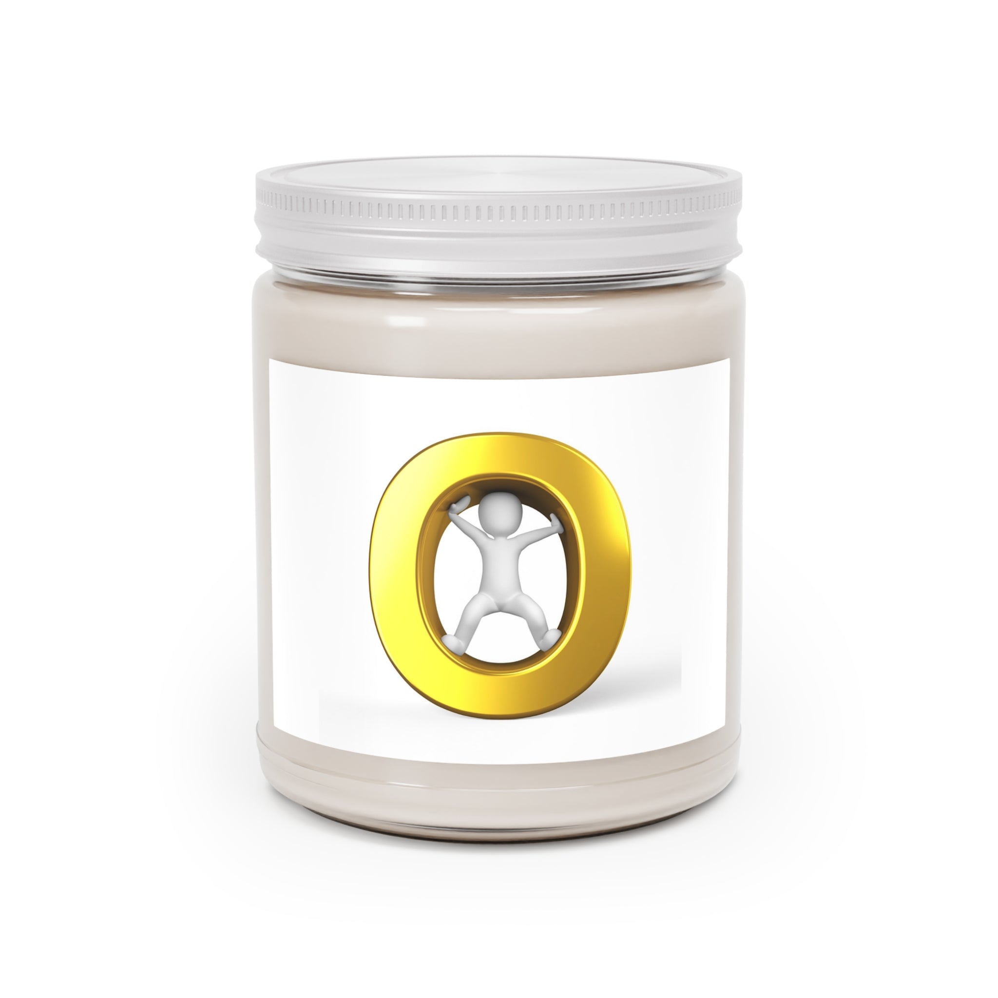 Gold Letter O Candle | 9oz Soy Candle with White Lid