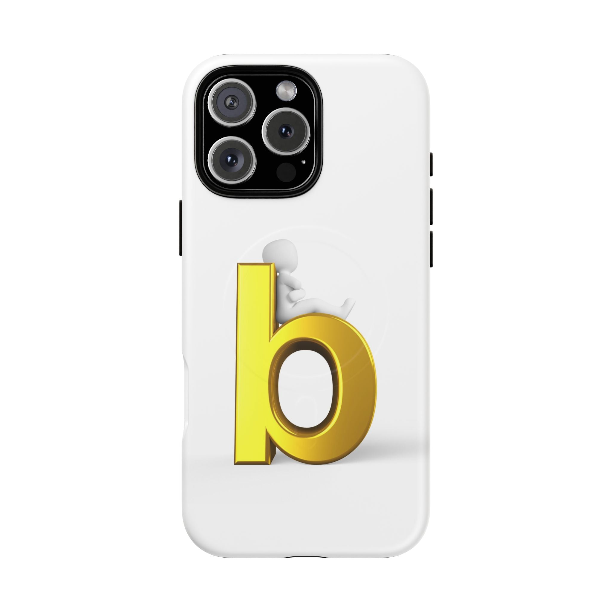 Coque de téléphone Lettre B dorée | Coque magnétique robuste