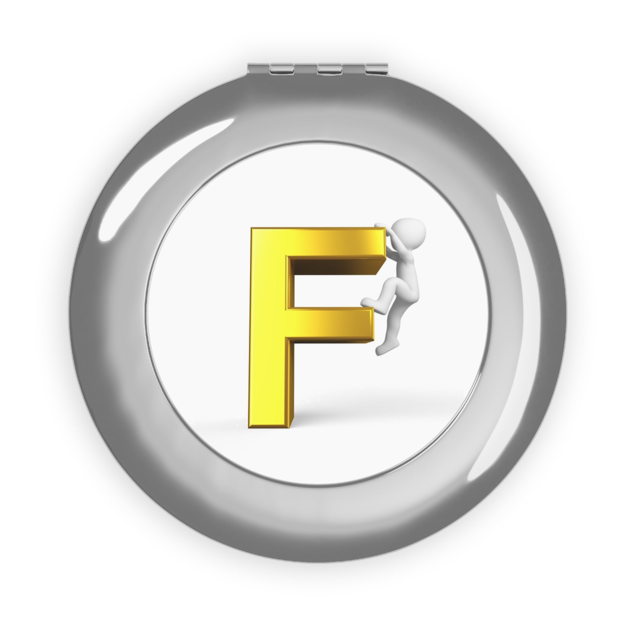 Climbing Letter F Compact Travel Mirror | Monogram Initial Makeup Mirror