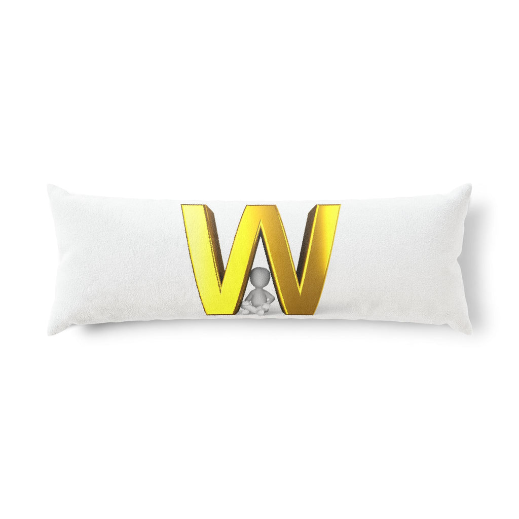 Gold 3D Letter W Body Pillow | Monogram Initial Decorative Pillow