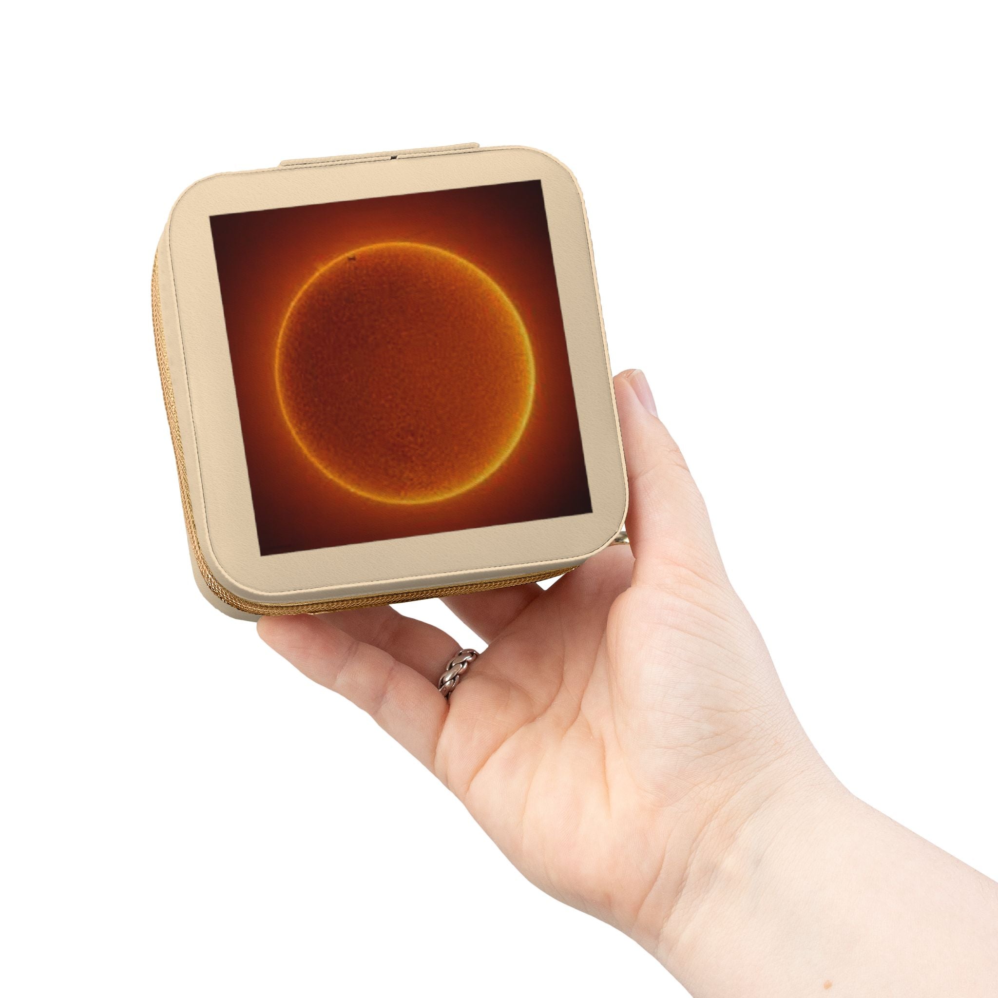 Solar Eclipse Circle Jewelry Travel Case | Compact Jewelry Organizer