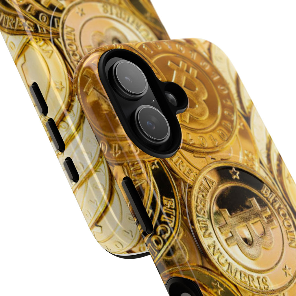 Gold Bitcoin Coins Phone Case | Tough Magnetic Case