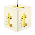 Gold T Logo Light Cube Lamp | Modern Logo Accent Lighting