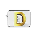 Gold Letter D with 3D Figure Laptop Sleeve | Monogram Initial